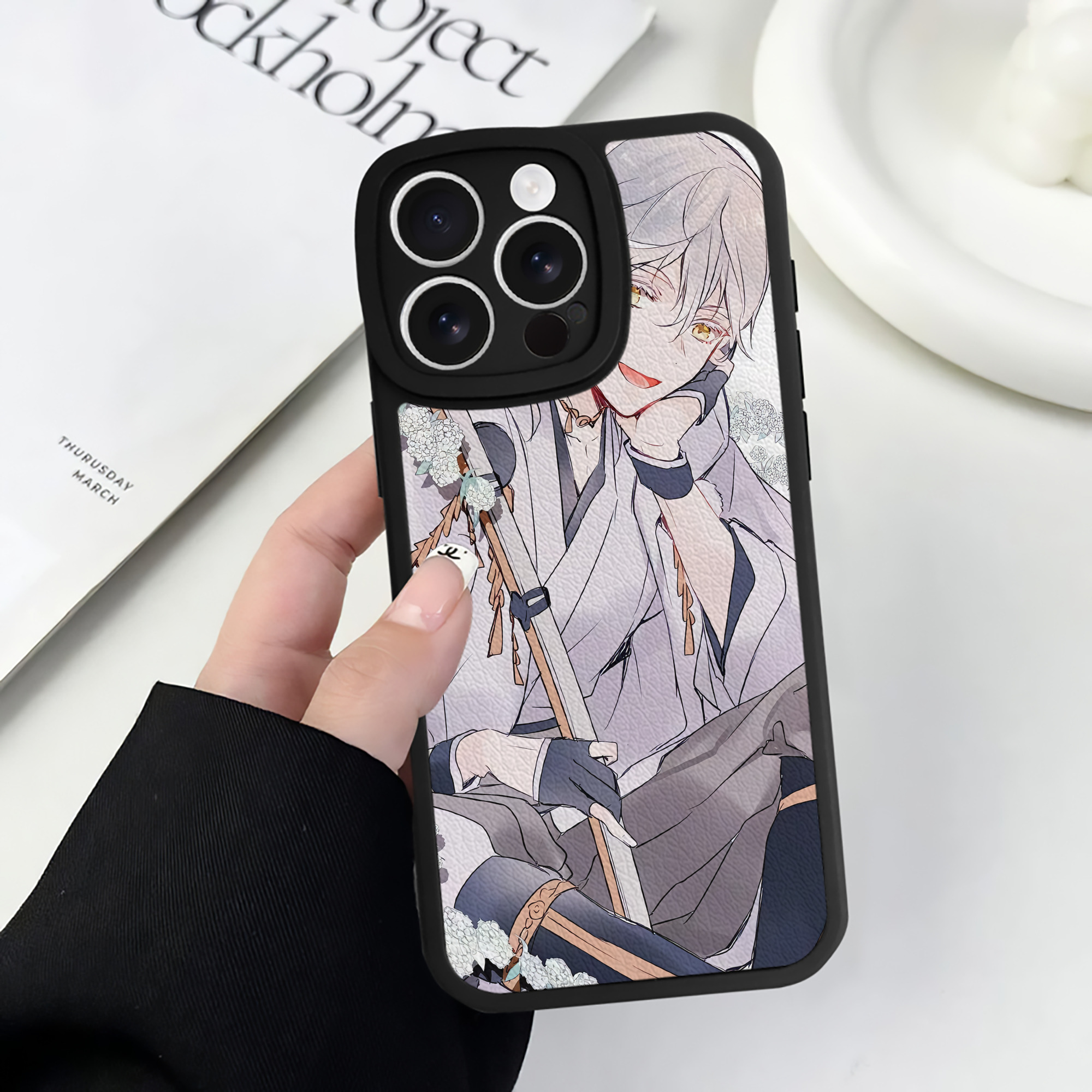 （画像用） 刀剣乱舞 Touken Ranbu 【iPhone 16シリーズ対応】シリコンスマホケース（レザー調） 材質：シリコン